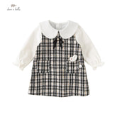 Girl Plaid Princess Dress – Autumn Casual Style